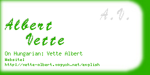albert vette business card